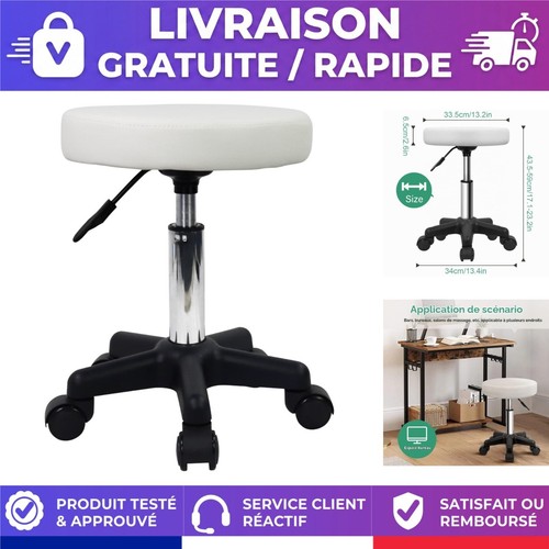 Tabouret rond roulettes - rond,