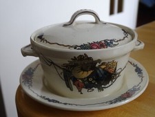 ANCIEN POT A RAIFORT EN FAIENCE DE SARREGUEMINES MODELE OBERNAI 