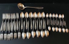HOUSEHOLD 37 SILVER CUTLERY DEETJEN PLATE ART DECO STYLE