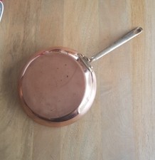 Poele À Frire Cuivre Etamé Laiton Gaillard Paris France Poinçon Professionnel 