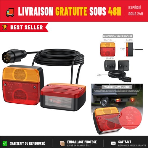 Feu arrière remorque justech - remorque,