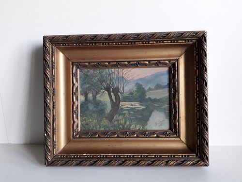 Cadre doré peinture paysage - dorÉ,