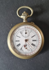 ancienne montre a gousset pocket watch chronographe fonctionne