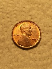1954 d Lincoln wheat cent nice strike doubling and lamination error 