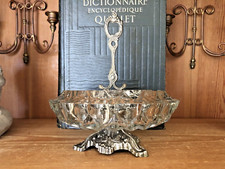 Sublime Antique Carved Stand Glass Table Ashtray