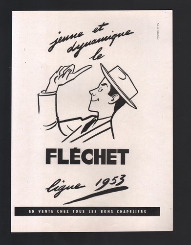 Publicité 1950 1953 chapeau - publicité,