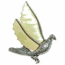 Broche colombe avec nacre