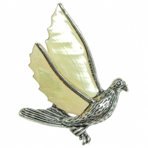 Broche colombe avec nacre