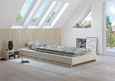 Lit surbaissé non métallique extra-long 90x220 épicéa non traité