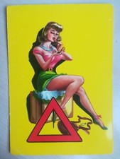 ux129 CPM circa 1990 pin up drawing - road sign