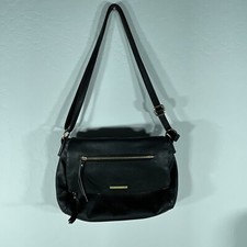 Liz Claiborne Handbag Shoulder bag purse Black Brass Zipper flap closure pockets
