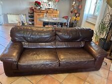 canapé cuir 3 places marron