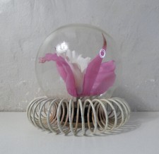 globe oraflore en verre avec orchidée SGDG vintage