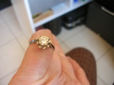 Bague platine  et  diamant 0,50 carat ,contrôlé,  bijou ancien Début XXeme