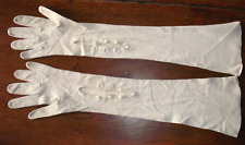 Longs gants en peau beige