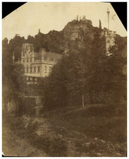 Primitive, Gothic style castle of Schloss Sayn, Beyendorf Germany, negative