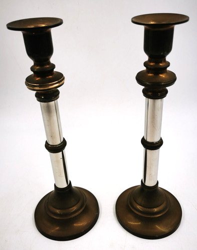 Paire chandeliers bougeoirs - paire,