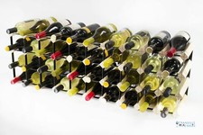 Cranville Vin Rack Rangement 30/40 Bouteille Pin Bois Et Métal Noir Assemblés