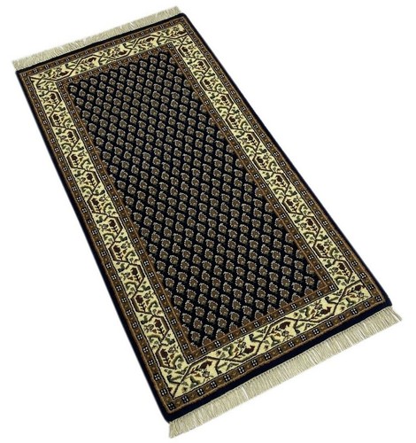 Tapis oriental bleu fait main - fait,