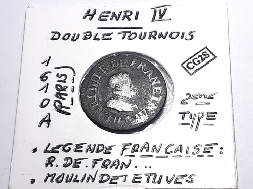 Henri double tournois 1610 - double,