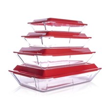 Lot of 3 Glass Oven Dishes Lasagna Dish Rectangular Roast Dish Coconut...
