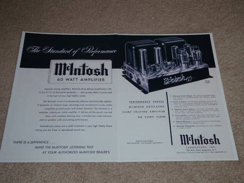 Mcintosh tube amp ad - mc-60,