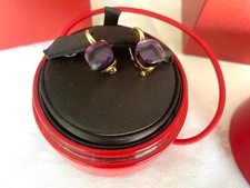 Pomellato 18k Rose Gold Classic Nudo Earrings Set With Amethysts-New Not Used