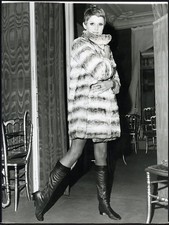 Photo de presse vintage Manteau Chinchilla Pierre Cardin 1967 FT 36394 - tirage