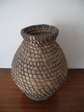 old basket wet bourgne basketry straw braided decoration antique French basketball