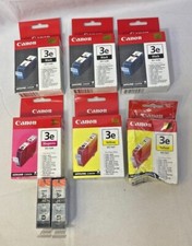 8 Genuine Canon 3e Ink Cartridges (5 Black, 1 Magenta and 2 Yellow)