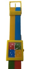 Tatiri Rainbow Dial Case Rainbow Stripe Silicone Band Watch