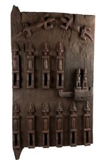 Porte Dogon Art Africain en Bois 71 cm - Artisanat Ethnique 2KG400 #17520