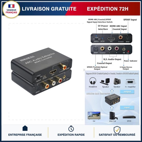 Convertisseur dac 192 khz hdmi - dac,