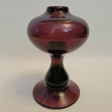Plum Tinted Blown Glass Oil Lamp Foot