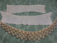 lot 3 superbes cols anciens  blancs  broderies richelieu 