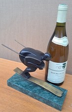 BRONZE SKIER SKI JUMPING OLYMPICS WINTER MARBLE BASE EXTREME SPORT!!!