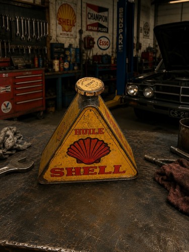 Bidon huile shell triangulaire - bidon,