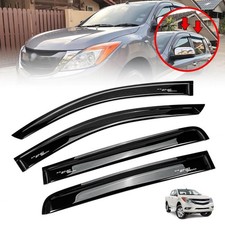 Pare-pluie réflecteur de vent noir 4 PC compatible Mazda BT-50 Pro 2011-2020