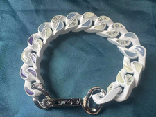 Louis/Vuitt0nMosaic/Chain White Bracelet 8.5in