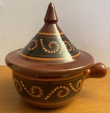 🏺 Pot à épices artisanal marocain avec couvercle – Poterie DOUNATE Marrakech