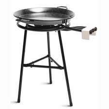 Set Paella Brûleur à Gaz 60cm +Poêle à Paella Émaillée 65cm +Support à 3 Pied  B