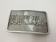 Vintage KIKKer Texas Radio Station Metal Belt Buckle, GUC