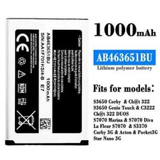 Battery AB463651BU AB463651BA For Samsung S310 C3060 M7500 B3410 S5600 Grade A