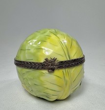 Vintage RARE Cabbage or Lettuce Limoges Trinket Box Rochard Peint Main France