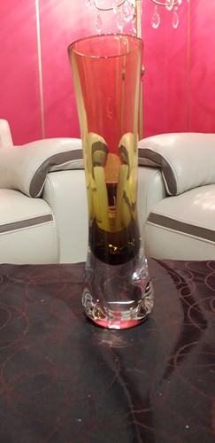 Vase vintage cristal - cristal, ambré