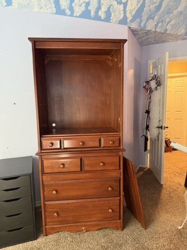Solid wood armoire cabinet - wood,