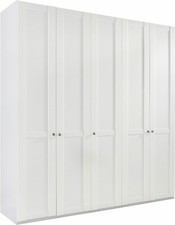 Armoire Newport 225x58x236cm Chambre À Coucher Blanche 5 Portes (18591)