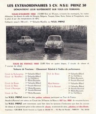 Catalogue brochure NSU Prinz 30 Palmarès 1960 France