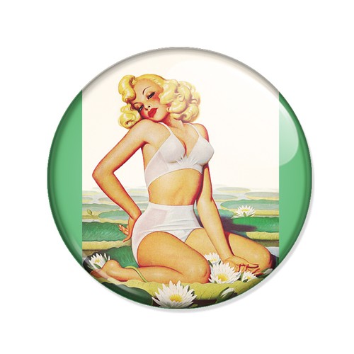 Badge pin blonde - blonde, retro