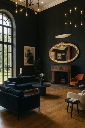 Grand miroir rond baroque